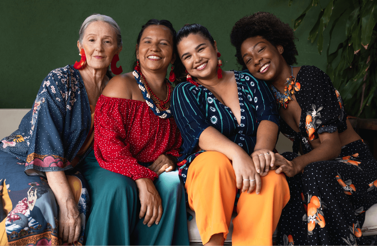 Four Diverse Women Different Ages Going Through Change - Menopause In Different Cultures Around The World