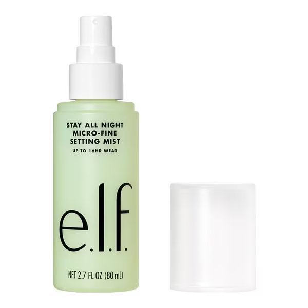 E.l.f. Stay All Night Micro-Fine Setting Mist bottle with cap beside it