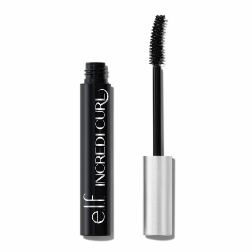 e.l.f. Incredi-Curl Mascara with an applicator brush beside the tube