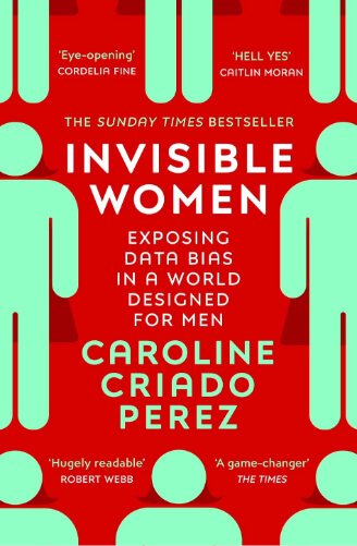 Red cover with stylised gender icons in green and white. The book investigates gender data bias and reveals how systems and products often overlook women’s needs.
