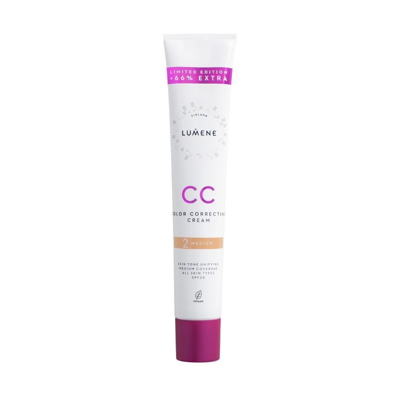 Lumene CC Colour Correcting Cream in a tube, labelled as shade Medium