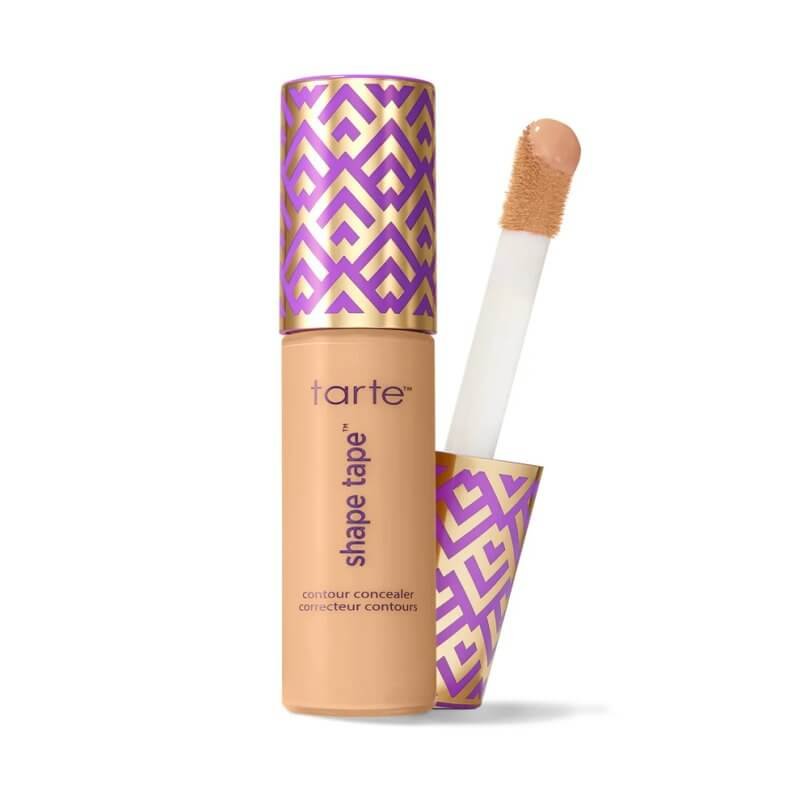 Tarte Shape Tape contour concealer in light medium, with applicator wand exposed